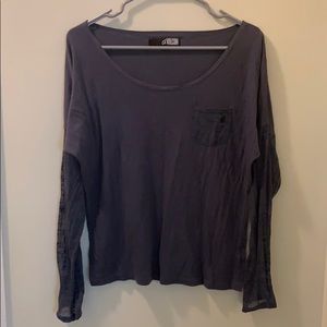 volcom long sleeve grey/blue shirt